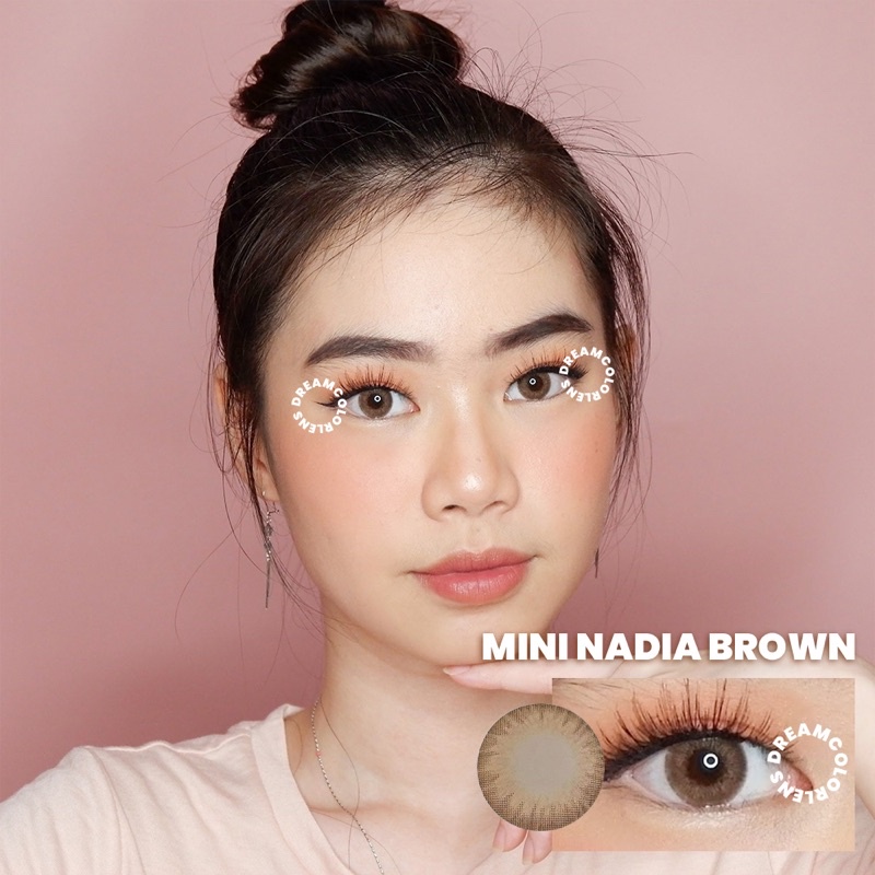 Softlens Kitty Kawaii Mini Nadia Brown / Coklat Normal Minus Beda Minus