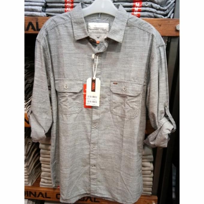 KEKINIAN Cardinal Casual Original Mens EAKAR01074J 04B Kemeja Panjang Pria Abu