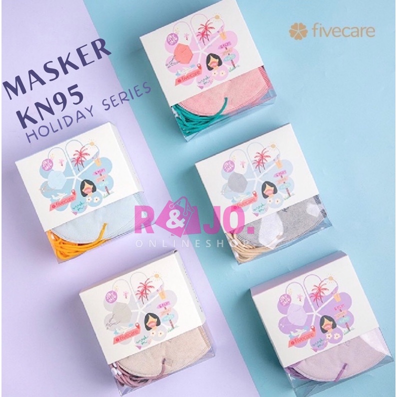 Masker KN95 Fivecare Holiday Series 6ply surgical face mask isi 15 pcs