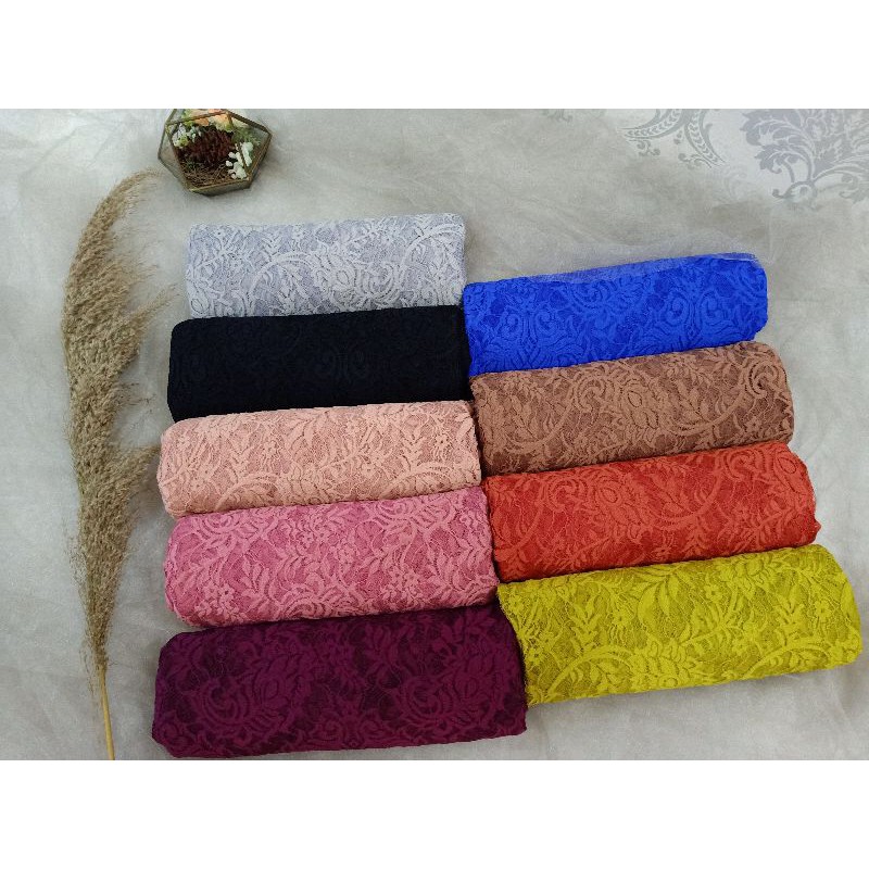 Semi Prancis Katun 3D / Kain Kebaya Cantik Elegan / Kain Brokat Brukat Harga Perpanel /sudah 2.5 mtr