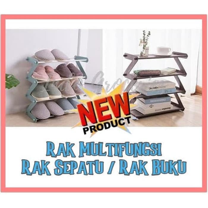 RAK SEPATU ZIGZAG 4 SUSUN - RACK BUKU, SERBA GUNA