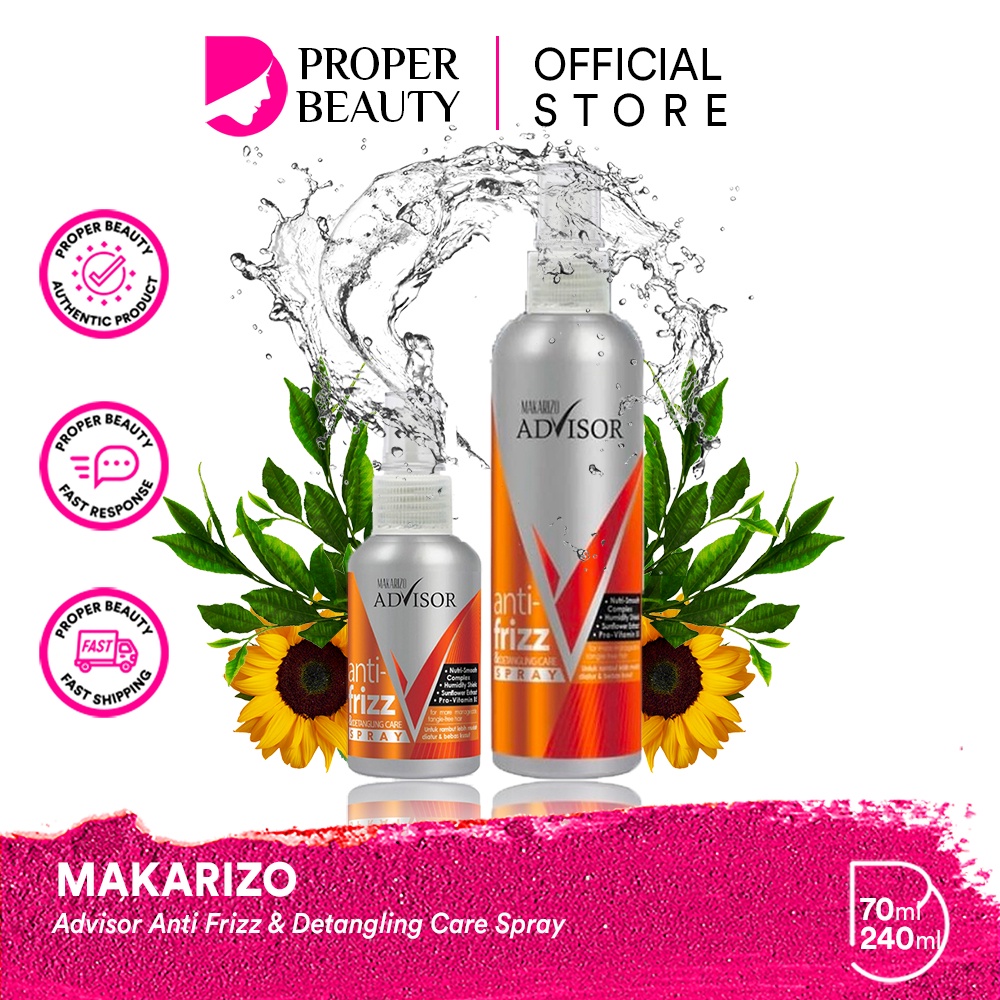 MAKARIZO Advisor Anti Frizz &amp; Detangling Care Spray Indonesia / Hair Scalp Tonic Energy Fibertherapy Conditioning Shampoo Creambath Easy Straight Scentsations Fragrance Vitaglitz Vitacaps Vitamax Mask Rebonding / Pelurus Serum Vitamin Perfume Mist Rambut