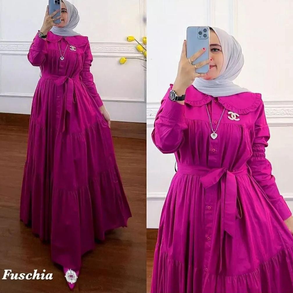 Kiranti Maxy / Long Dress Polos Terbaru 2022 / Gamis Matt Katun Rayon Termurah Kekinian / Ef