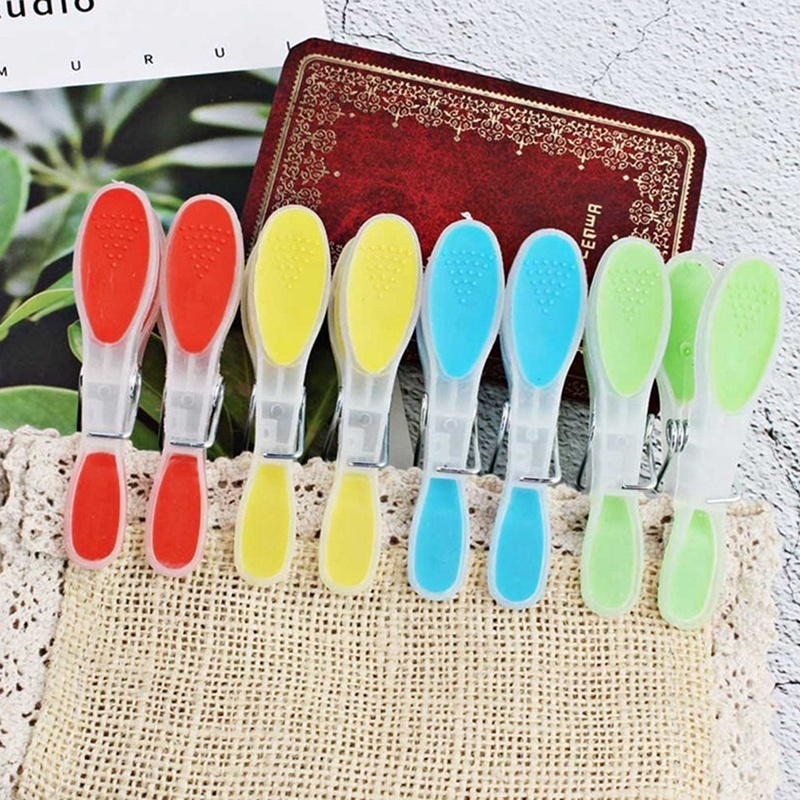 12pcs / Set Klip Penjepit Pakaian Dalam Bahan Plastik Anti Angin