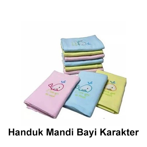 HANDUK BAYI LEMBUT BORDIR / Handuk Bayi Lembut / Handuk Bayi Karakter / Handuk Bayi Mandi Anak Lembu