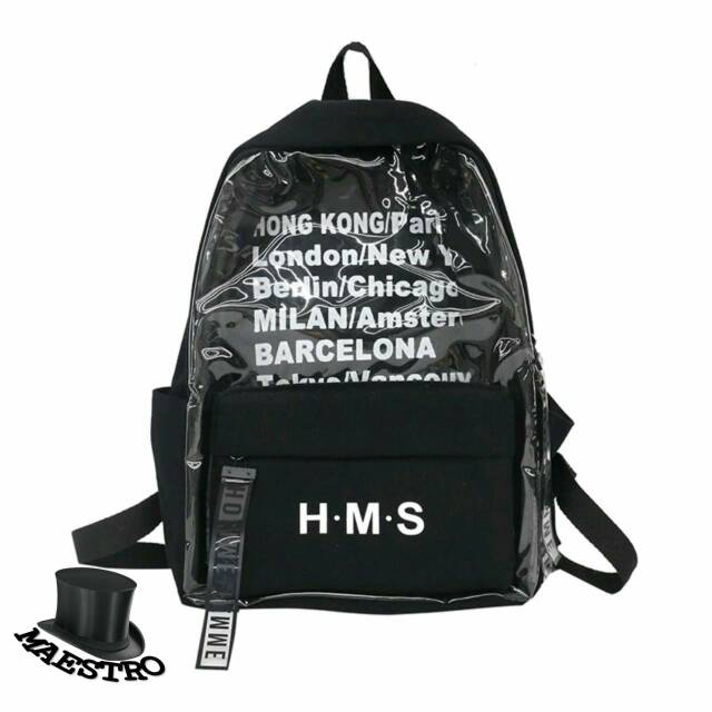 Backpack H M S transparan kombi tas ransel wanita laki tas ransel besar