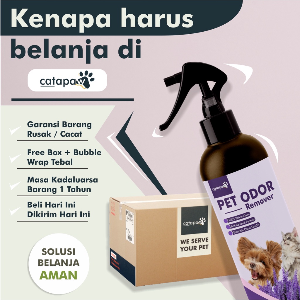 Spray Penghilang Bau Kotoran Kucing / Pet Odor Remover Penghilang Bau Pesing Bak Pasir Kucing / Cat Litter Box Spray Pipis Pup Kucing - Aroma Lavender