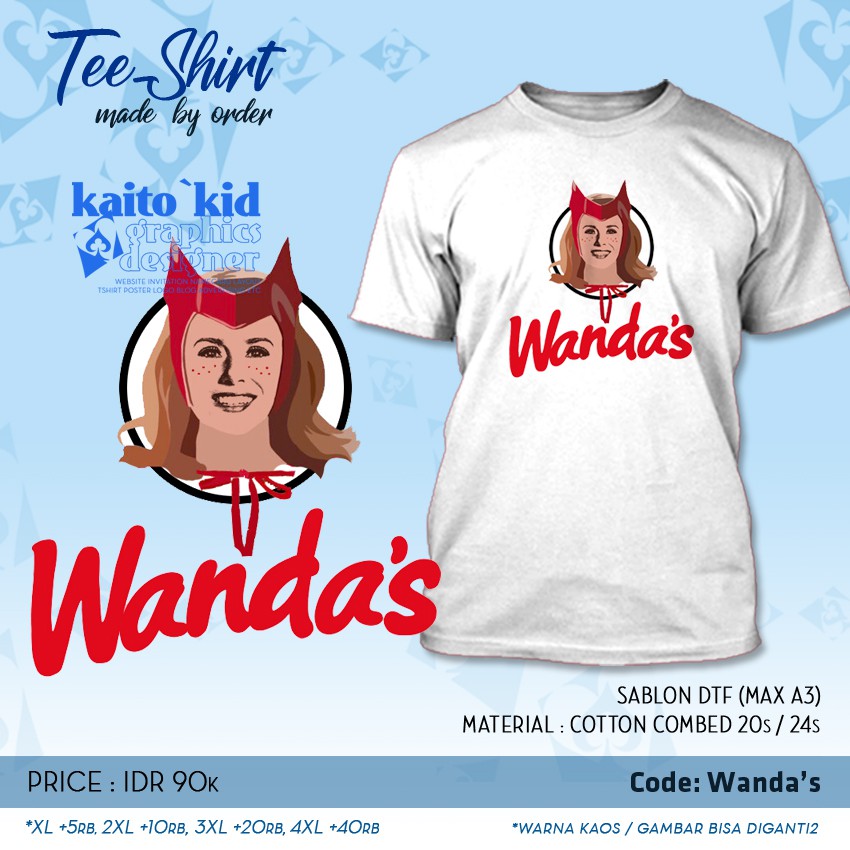 Kaos WANDA WENDYS Meme Plesetan Lucu Unik Sablon DTF