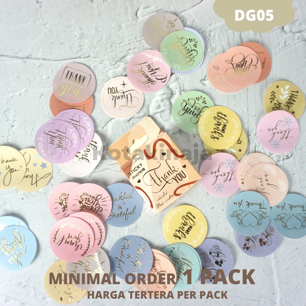 

Sticker Thank you / Sticker Terima Kasih / Sticker Label / Sticker Kemasan / Sticker Box I DG05