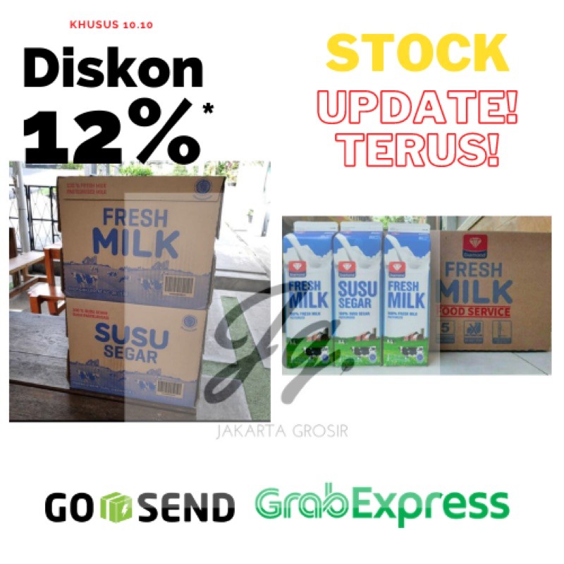 

RB Susu Fresh Milk 1 DIAMOND Karton Isi 12 Pcs @ 1 Liter - Fresh Milk - Plain / 1 Dus Isi 12Pcs X