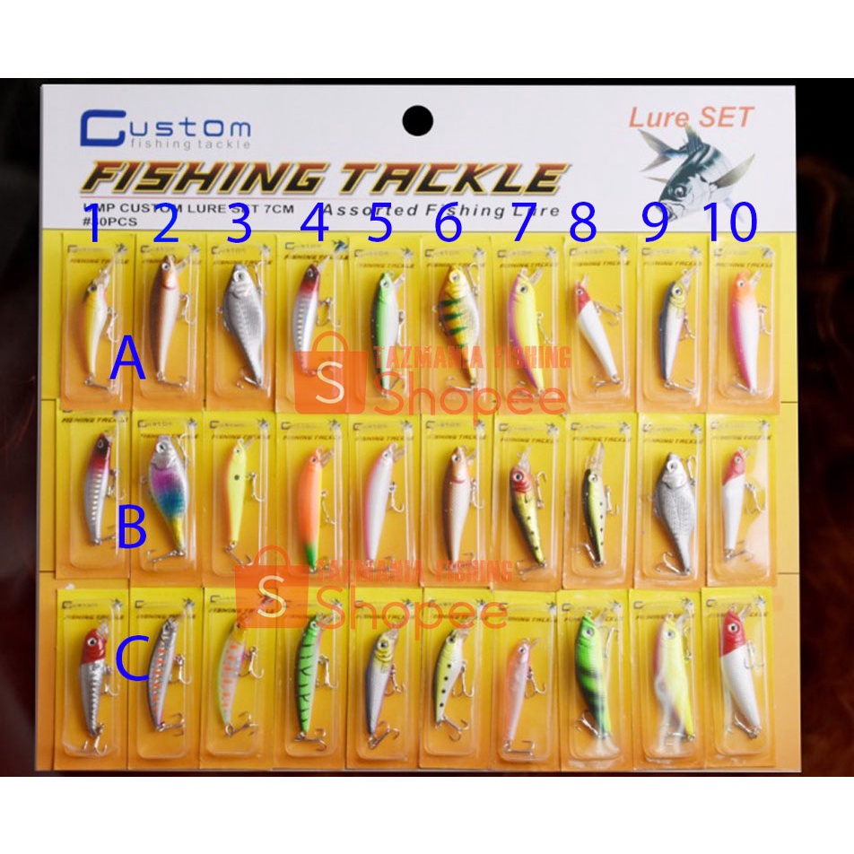 Custom Lure Spoon Umpan Lure MINNOW 7 cm CUSTOM 1set