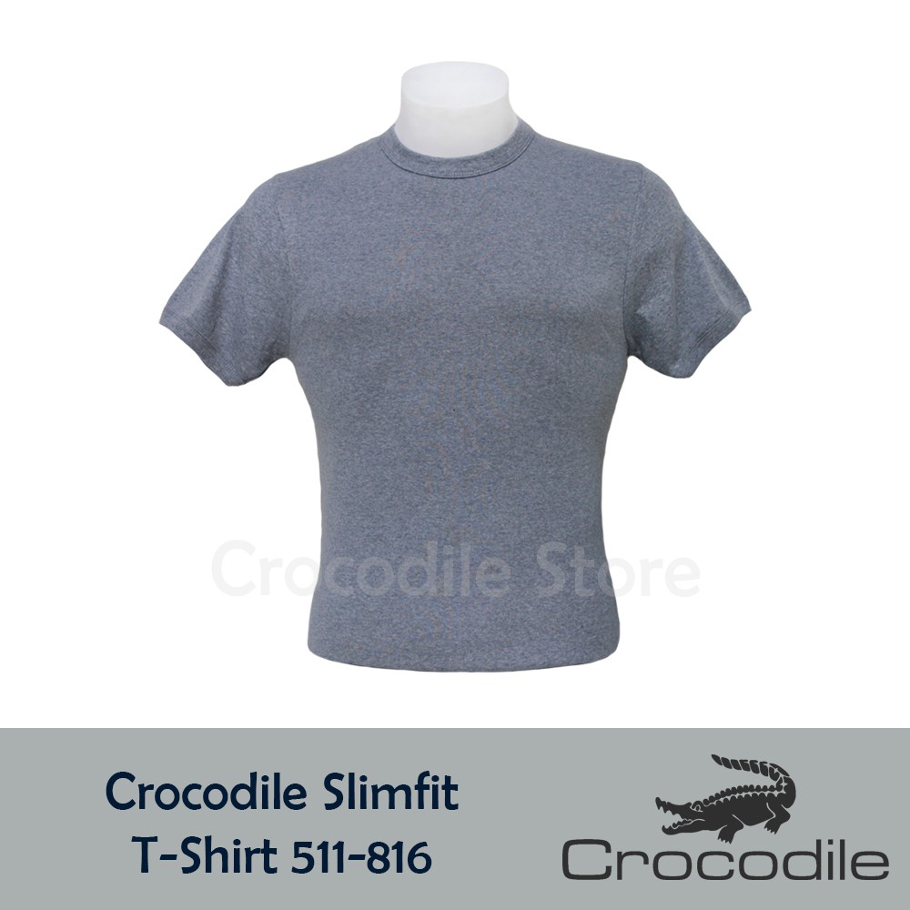 Kaos Oblong Polos Abu-abu Slim Fit Crocodile 511-816