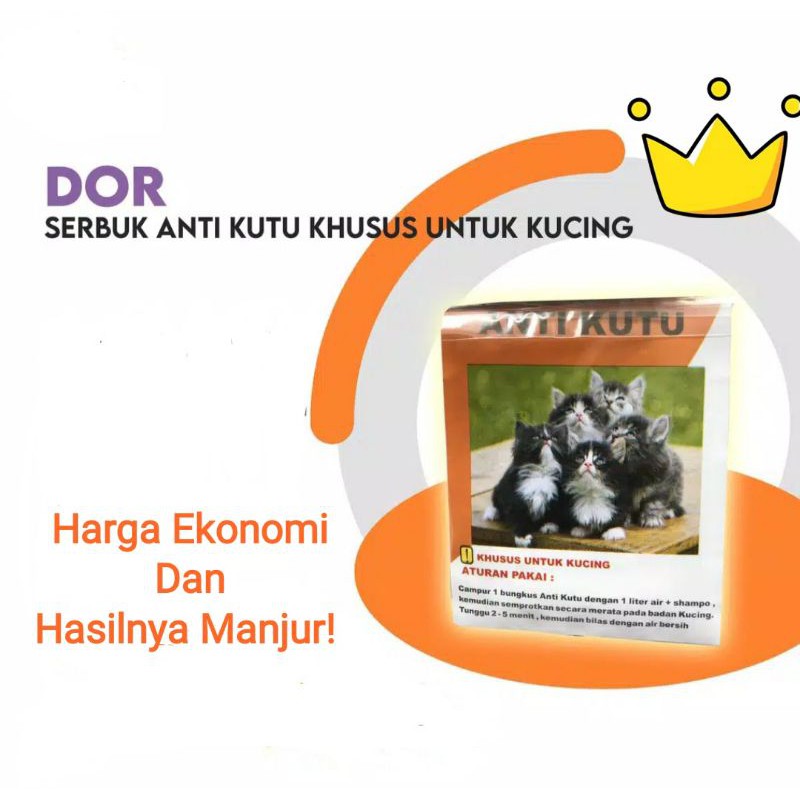 Dor Obat Anti Kutu Serbuk Kucing Non Detick / SULTAN ANTI KUTU