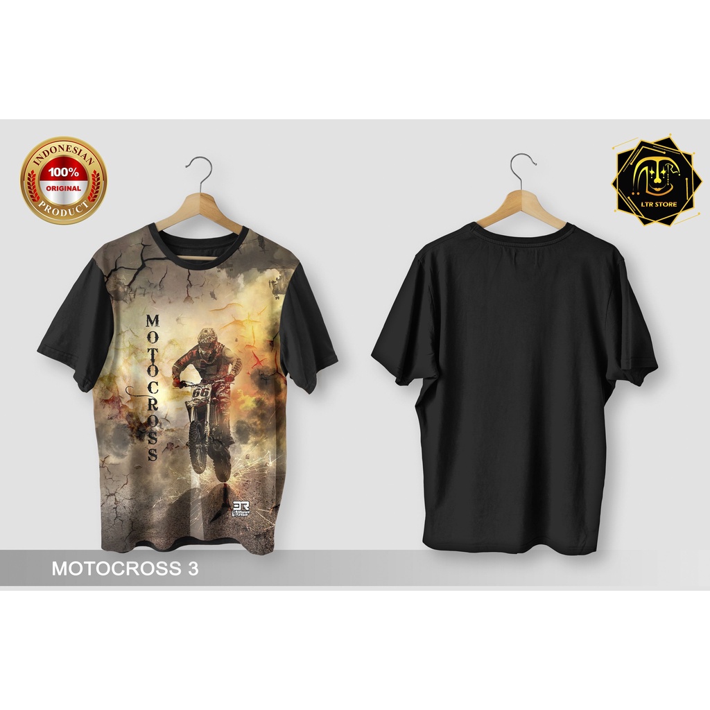 [ BAYAR DI TEMPAT ] BAJU PRINTING GAMBAR MOTOCROSS 3 - KAOS DISTRO ORIGINAL MOTOR CROSS SEPEDA MOTOR