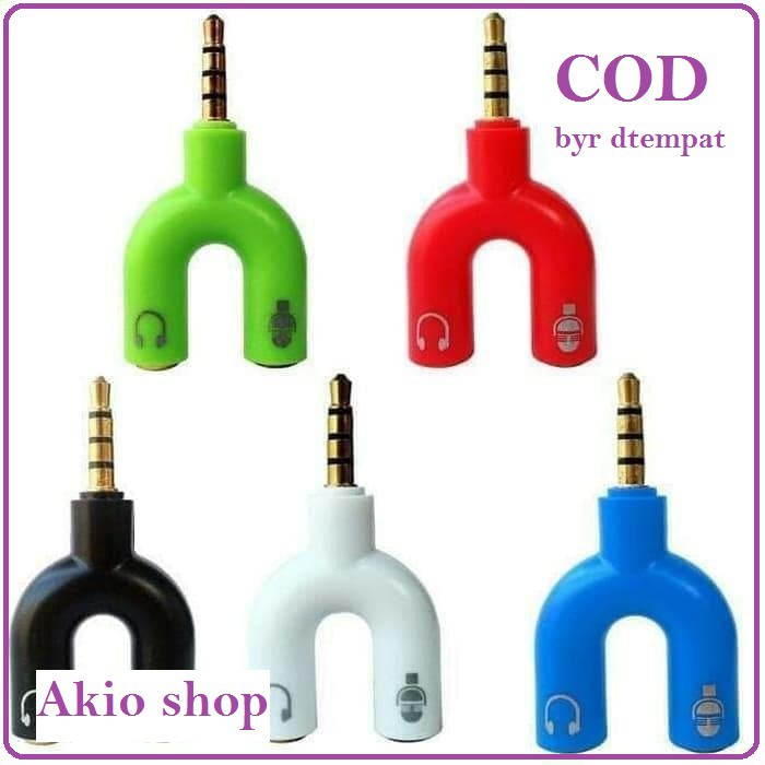 Audio Splitter U Shape Male to Dual Female Jack 3.5mm