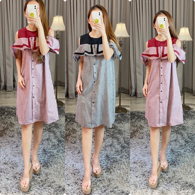 Dress kotak / dress casual wanita / mini dress yAna