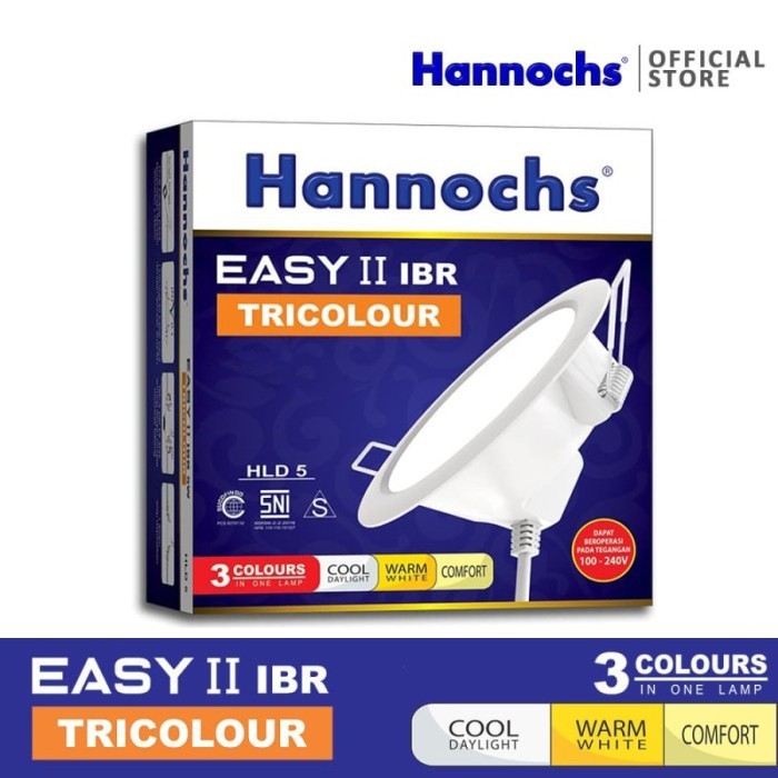 Lampu Downlight LED Hannochs Easy II IBR Tricolour 9W 3 Warna