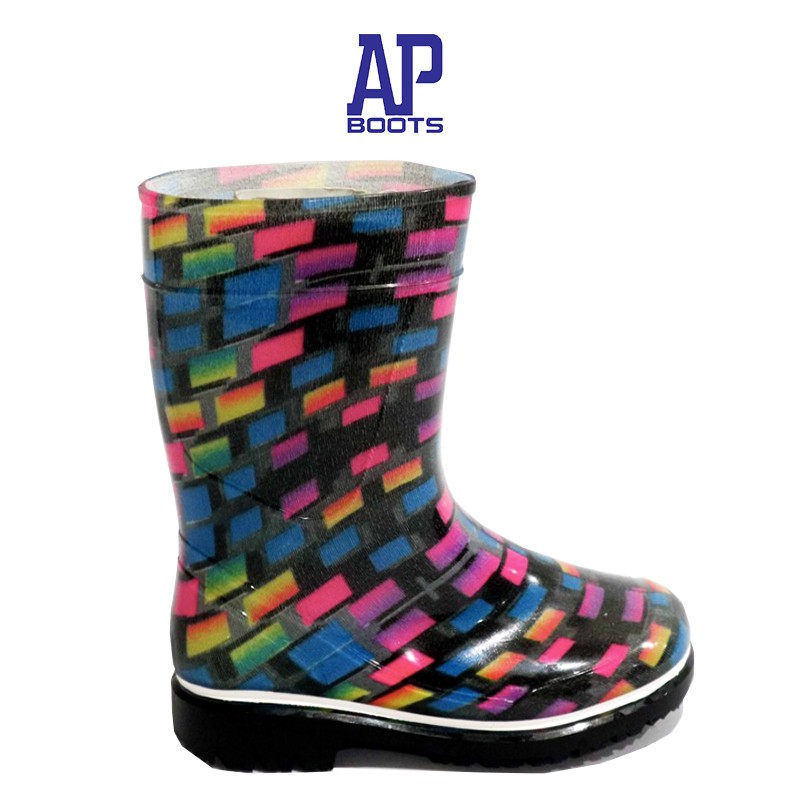 AP Boots Kids 2012 COLORFUL SQUARE / Sepatu Boot Anak Unisex Karakter