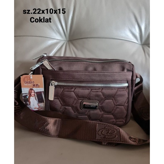 (BISA COD) Tas Slempang Chibao Original import 0071-22-77 Kanvas Tebal