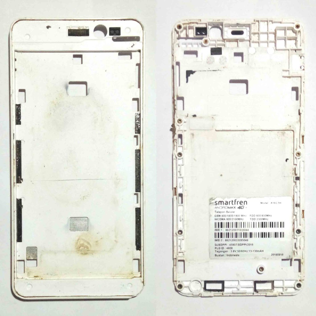 Frame BezzeL Tulang Tatakan LCD Smartfren Andromax A A16C3H Original Ori Copotan Warna Putih White