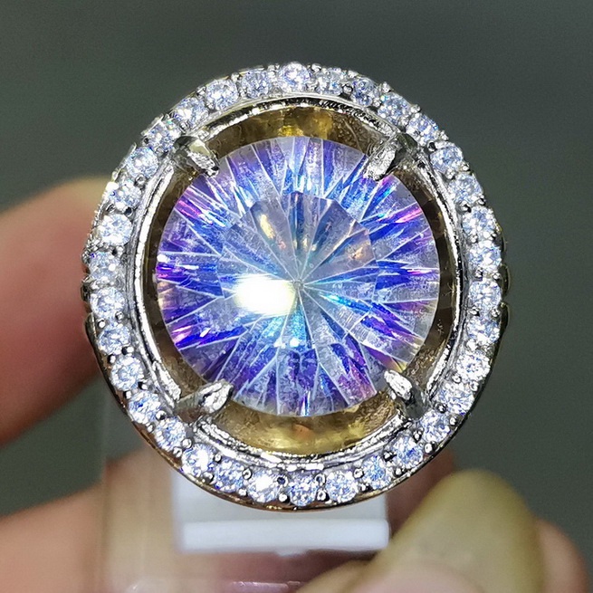 Natural kecubung Mistik Quartz Pelangi Asli