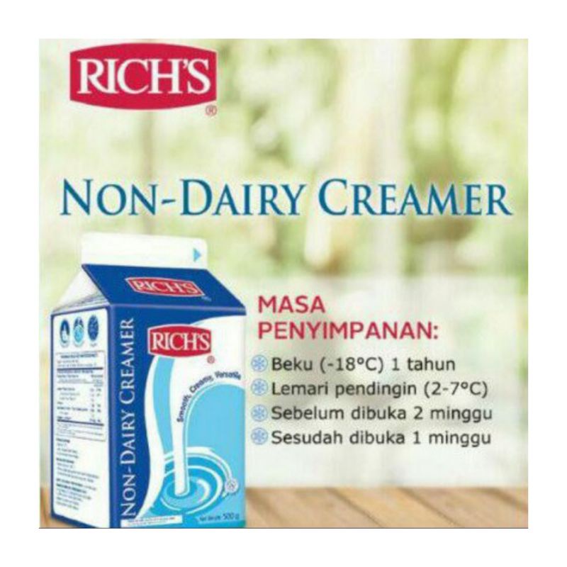 Rich'S Non Dairy Creamer 500gr - Krim Cair 500 gr - Cooking Cream - Vegetarian Milk