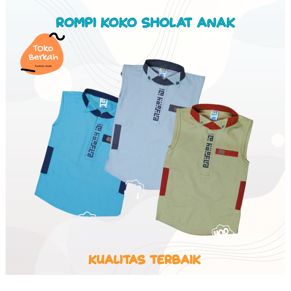 Rompi anak lucu/ rompi anak muslim /rompi koko/setelan sholat-RSL
