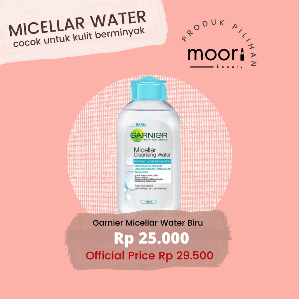 Garnier Micellar Water Biru (125ml) - MURAH BPOM ORI