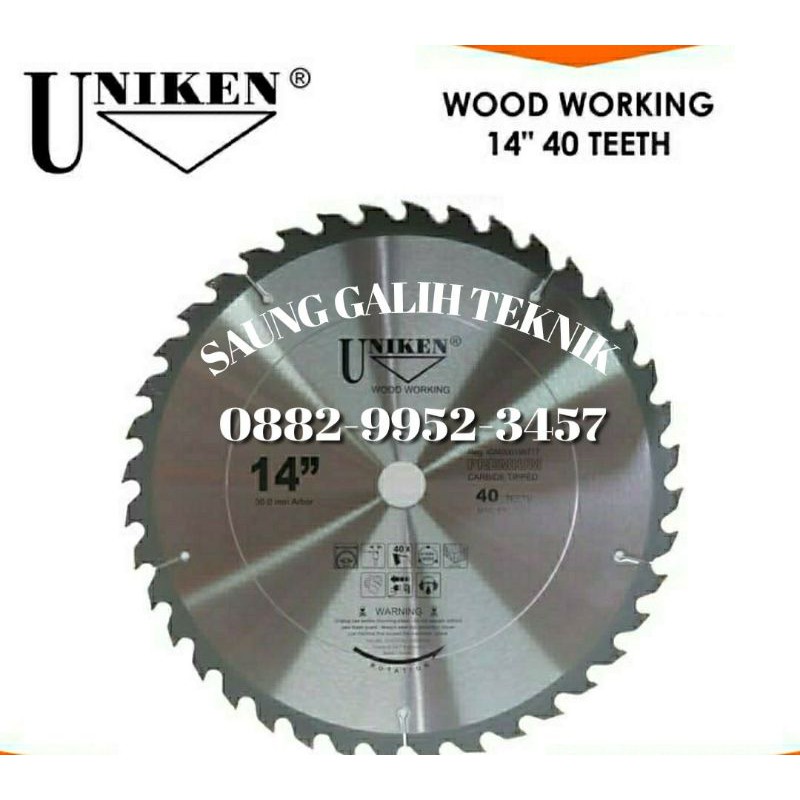 UNIKEN-TCT Saw Blade 14" (350mm) 40TR /Mata Gergaji Kayu/Mata Circle