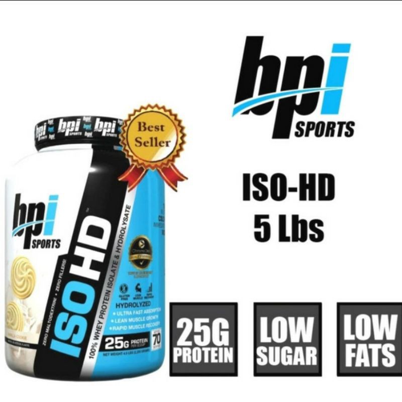 BPI ISO HD WHEY PROTEIN ISOLATE 5 LBS PLUS BCAA SUPLEMEN GYM KESEHATAN MAKANAN TINGGI PROTEIN BPOM