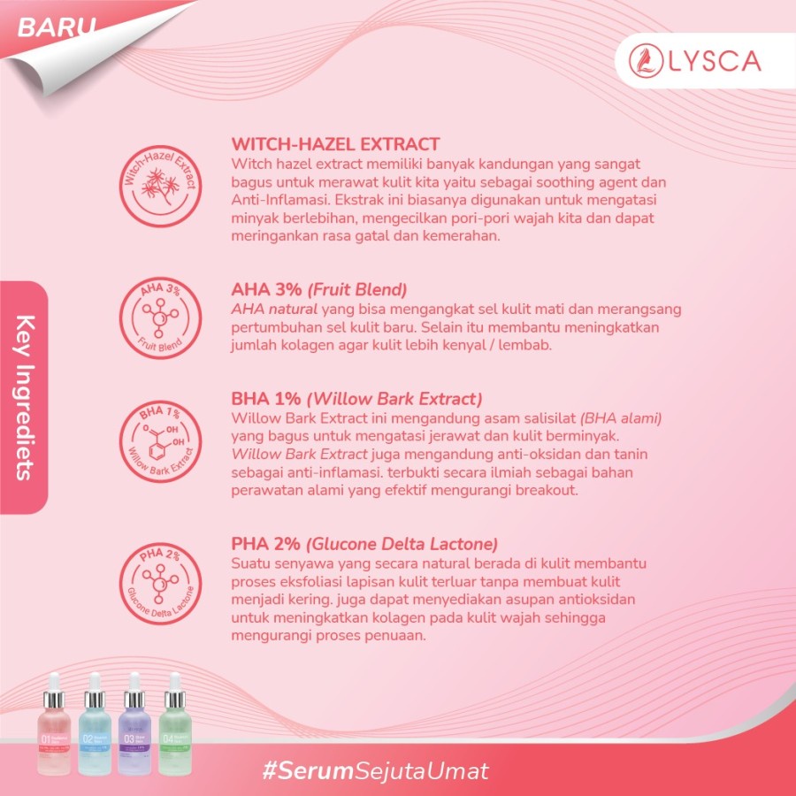 LYSCA RADIANCE SKIN AHA 3%, BHA 1%, PHA 2% Peeling Serum Solution