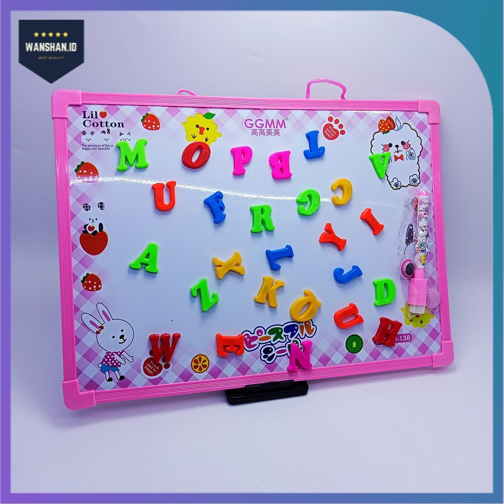 [WS] GGMM -138 Papan Tulis Mainan Edukasi Magnet Abc &amp; Angka Whiteboard