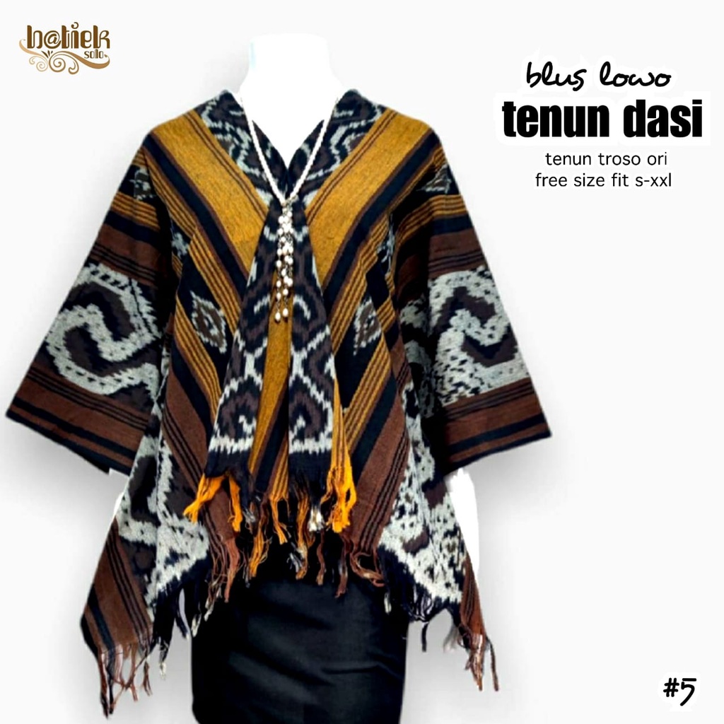 Blouse Batik Tenun by Butik Batik Solo Bahan Tenun ORI kode BLOUSE BATIK TENUN LOWO DASI