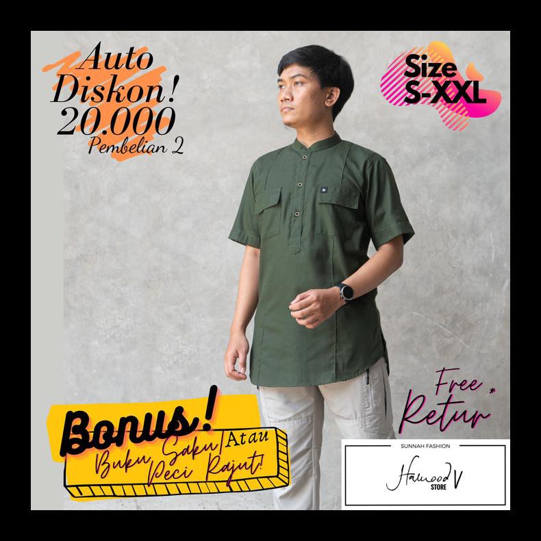 BEST SELLER S-XXL KURTA ELBRUS BUNAYYA SUNNAH CLOTHING KURTA OUTDOOR OXFORD SOLID KOKO LAKI-LAKI