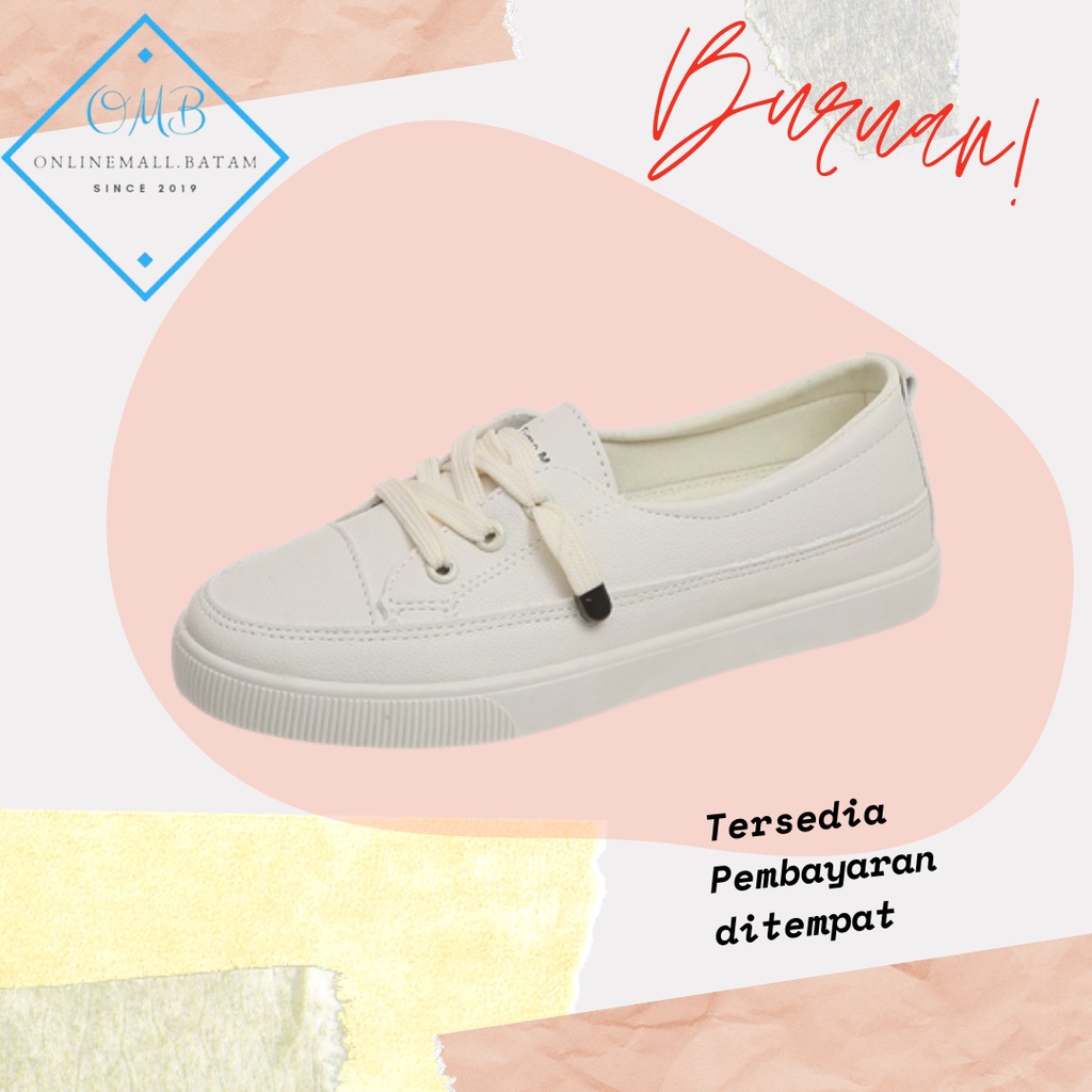Sepatu Sneakers Kanvas Wanita Import Original warna Putih / Beige SP 229 Onlinemall-2