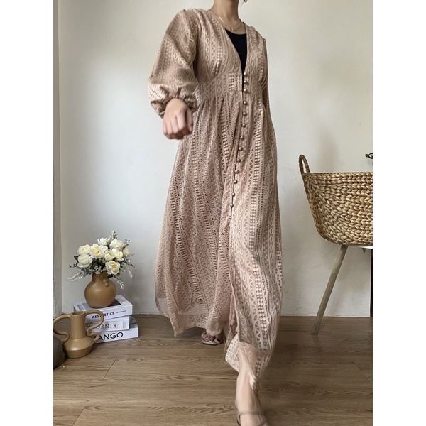 Zéa - Zahra - Dress Kondangan Lebaran Brukat Brokat Busui Maxi