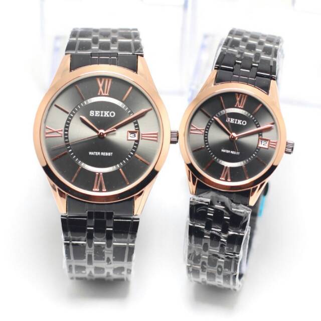 JAM TANGAN COUPLE/PASANGAN SEIKO KW SUPER RANTAI TERBARU ANTI AIR ELEGANT HARGA BERSAHABAT..