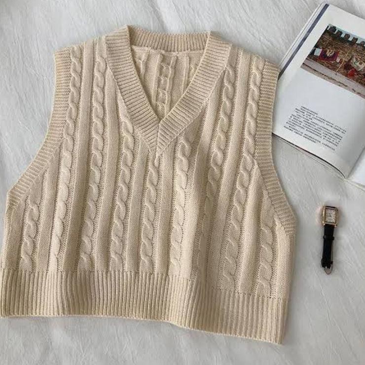 cable knitted vest