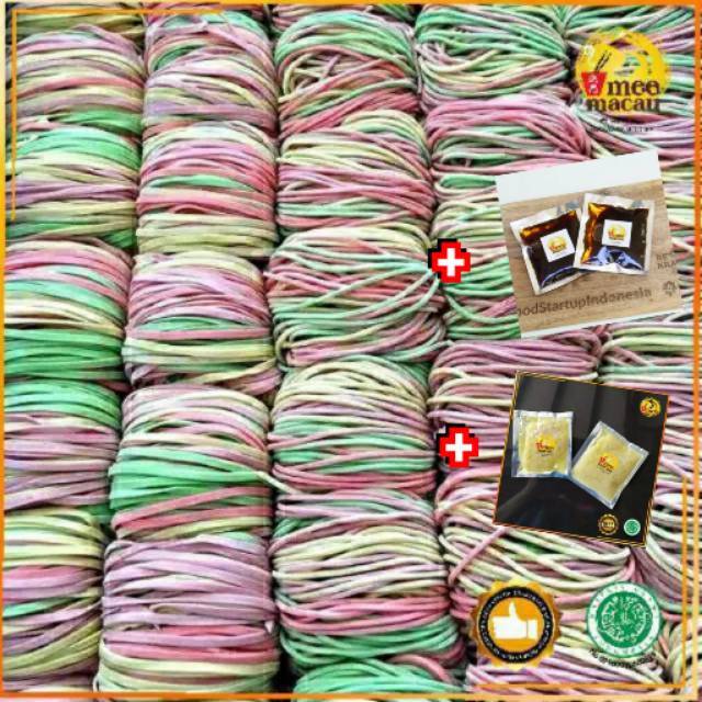 

PAKET MIE GORENG WARNA 10 PORSI | Mie Rainbow 10 + Bumbu Goreng + Bacem Bawang Putih