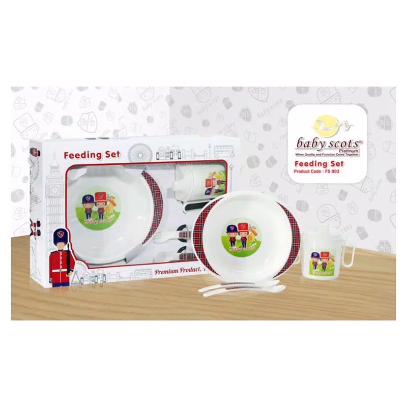 BABY SCOTS FEEDING SET Perlengkapan Makan Bayi / Kado Bayi / SetTempat Makan Bayi