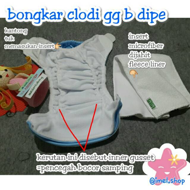 [paket] 6 Clodi pocket GG B dipe solid polos motif Onesize