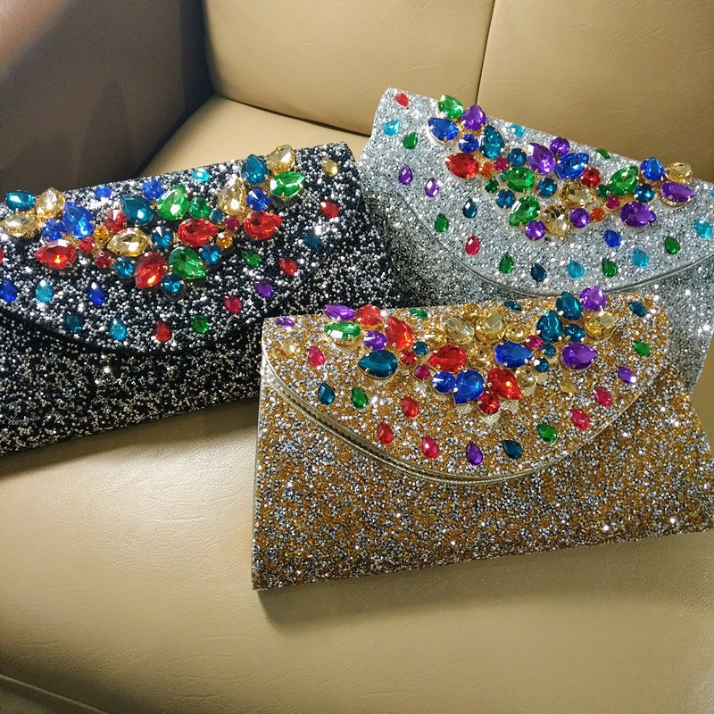 Tas Pesta Clutch Kondangan Wanita Elegan Swarovski Import Mewah Wisuda 70109 KLIKSISTA