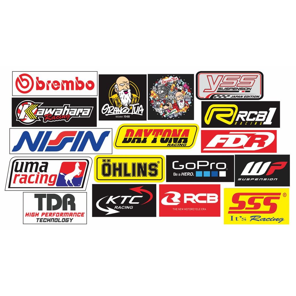 Jual Sticker Pack Brand Racing Dan Merk Indonesia|Shopee Indonesia