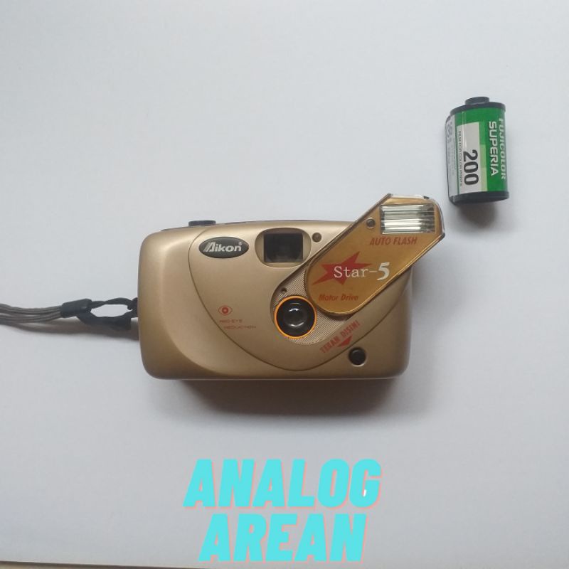 KAMERA ANALOG AIKON STAR 5 pop up flash NEW OLD STOK