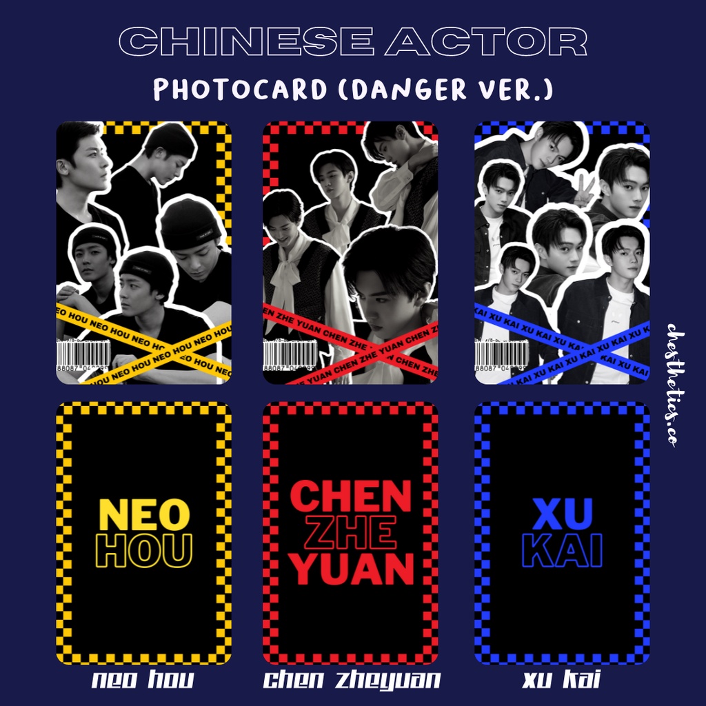 Aktor China Actor Photocard (Danger Ver.) Xu Kai Neo Hou Chen Zhe Yuan