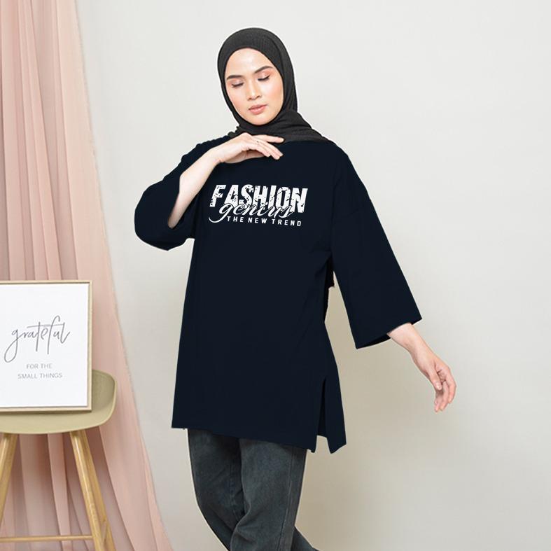 KAOS OVERSIZE TOP HIJAB WANITA BASIC  FASHION / OVERSIZE SLIT BLOUSE