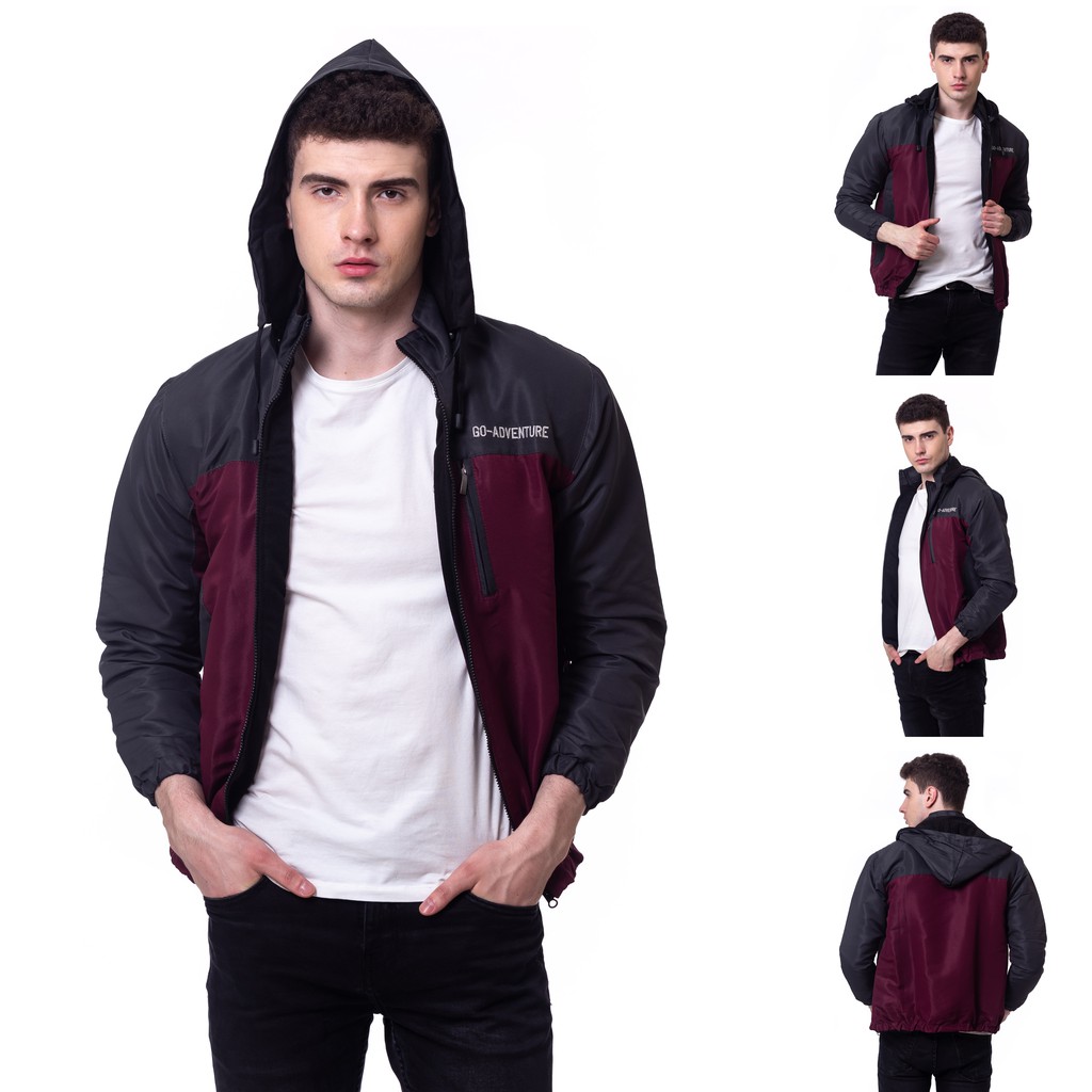 (BISA COD) JAKET WATERPROOF PRIA JAKET OUTDOOR ANTI AIR JAKET BOLAK BALIK ADVENTURE HEYLOOK