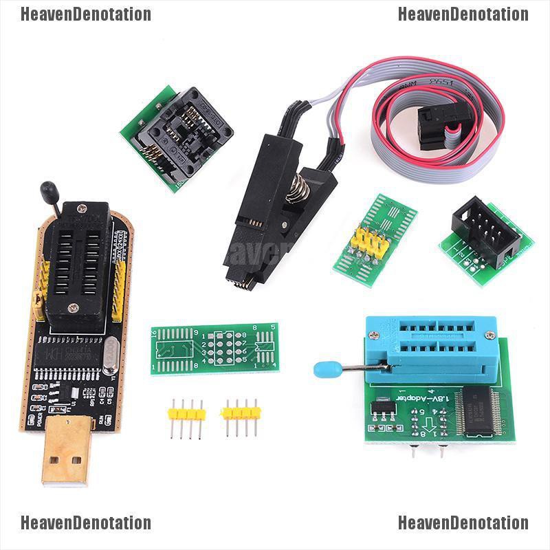 EEPROM BIOS Flasher USB Programmer CH341A + SOIC8 Clip + Adaptor 1.8V