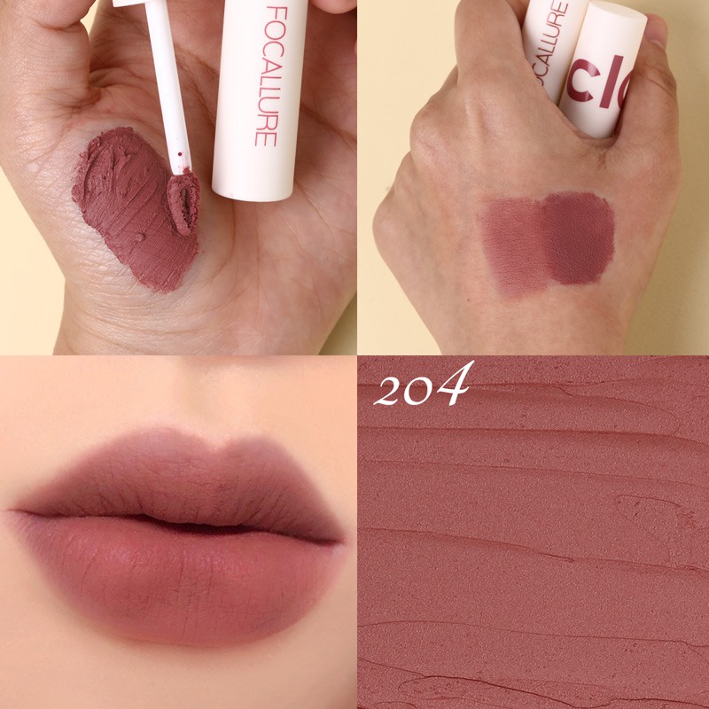 【BPOM】FOCALLURE Lipstik Cream Velvet-Mist Matte Lip Clay #JasmineMeetsRose Kosmetik Bibir-#204