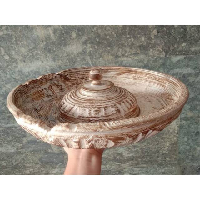 BALI - Bokor kayu /mangkuk kayu classic / tempat buah kayu